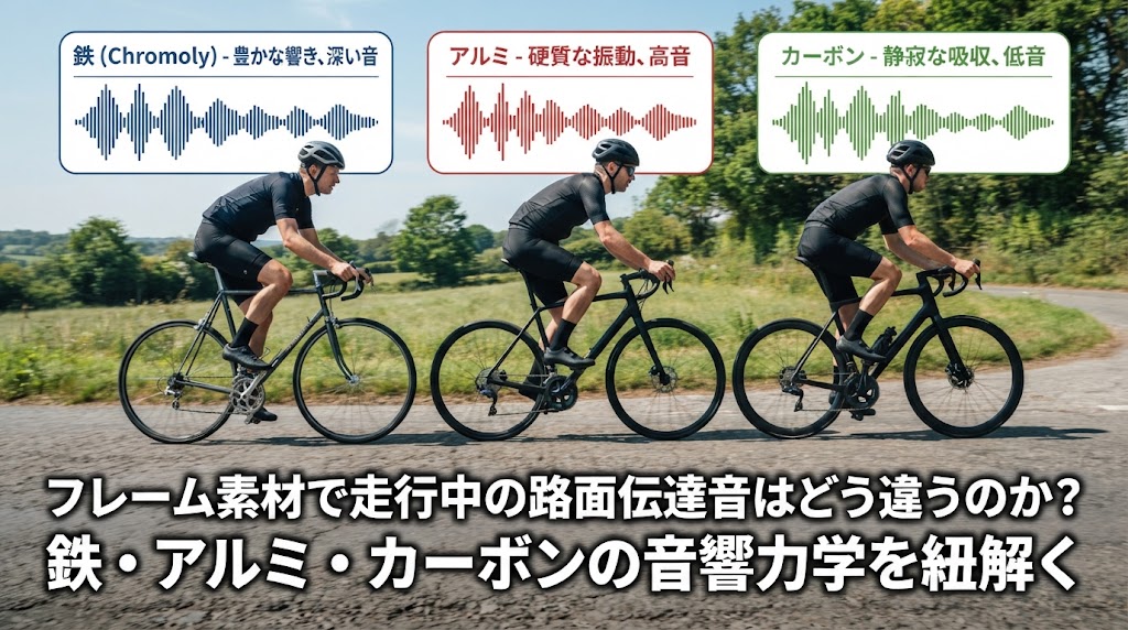 フレーム素材で走行中の路面伝達音はどう違うのか？鉄・アルミ・カーボンの音響力学を紐解く