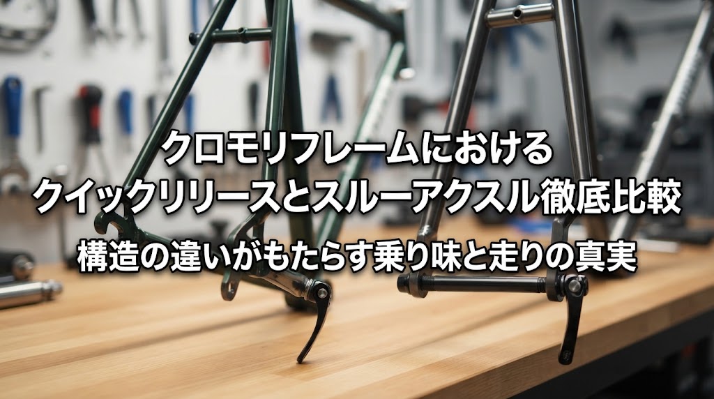 クロモリフレームにおけるクイックリリースとスルーアクスル徹底比較。構造の違いがもたらす乗り味と走りの真実