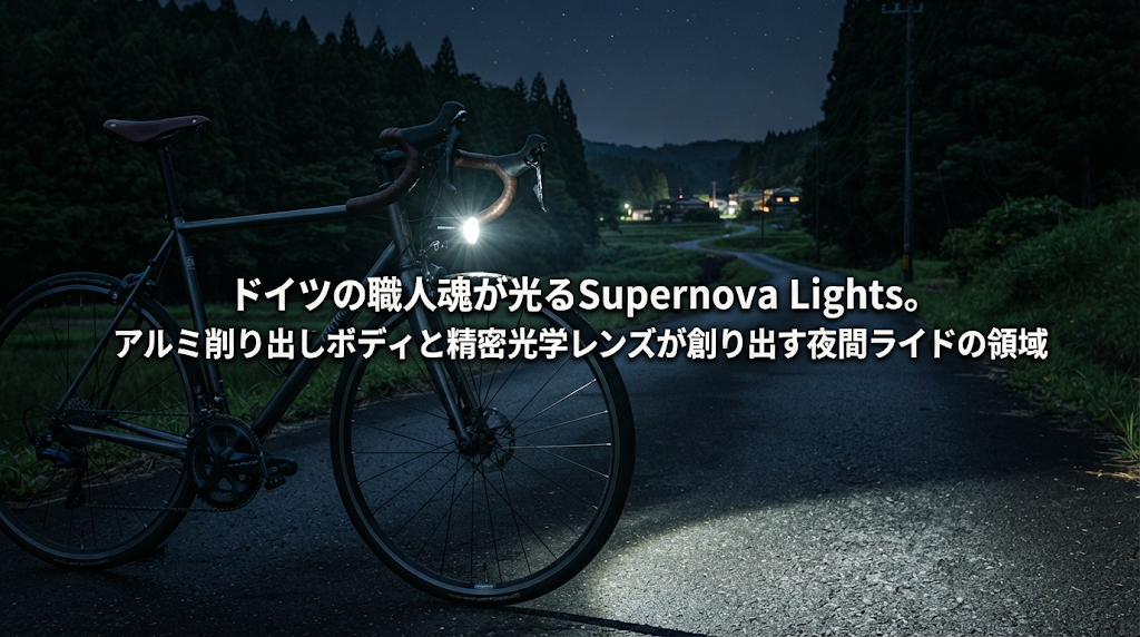 ドイツの職人魂が光るSupernova Lights。アルミ削り出しボディと精密光学レンズが創り出す夜間ライドの領域