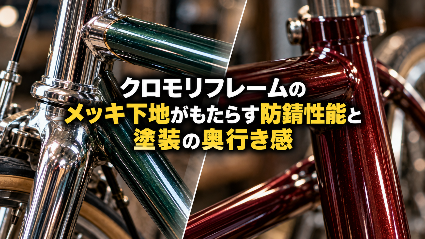 クロモリフレームのメッキ下地がもたらす防錆性能と塗装の奥行き感